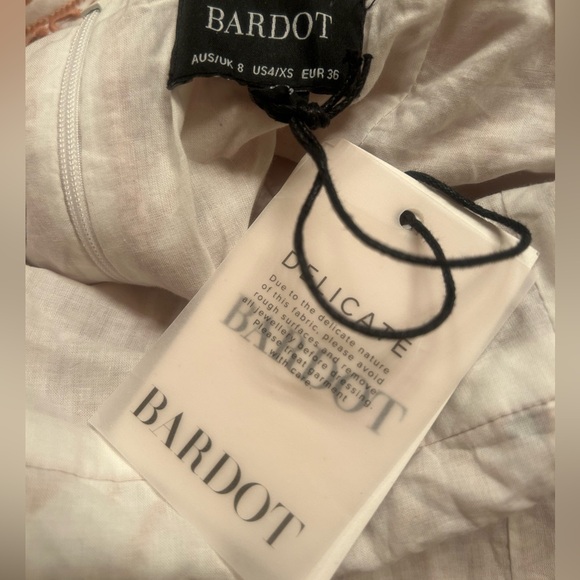 Bardot eyelet embroidered Eliza white contrast ruffles open back dress - Picture 6 of 6